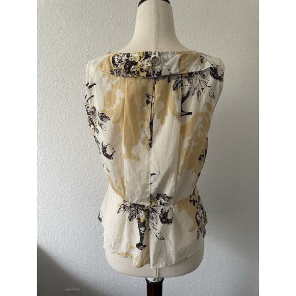 Anthropologie Leifsdottir Top Blouse Shirt Pleated Print Silk Cotton - Picture 7 of 11